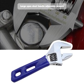 Create idea Wide Opening Stubby Adjustable Wrench 24mm/0.9 Inch Maximum Opening Size 4.5 Inch Length Single Open-Ended Spanner for Car Plumbing Mechanical Repair Hand Tool