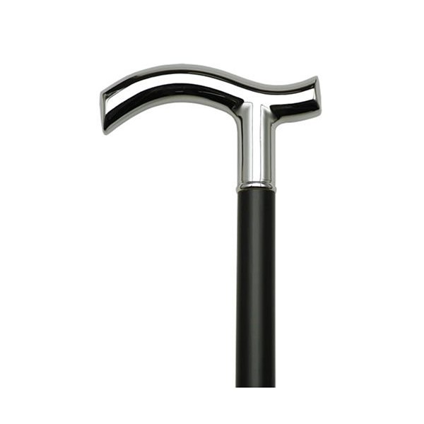 Walking Cane Shiny Chrome Black.This Walking Stick Cane has a