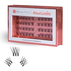 BeautyU® HomeLashes Natural Look, Eyelash Fans for Eyelash Extensions at Home, 48 Compartments in 3 Different Lengths, Artificial Silk Eyelashes, Eyelashes, Suitable for Sleeping