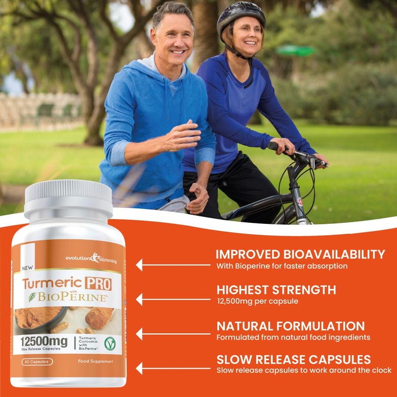 Turmeric Pro with BioPerine® 12,500mg 95% Curcuminoids, Suitable for Vegetarians,