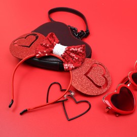 Needzo Red Bow Headband Set, Festive Hair Accessories For Women, One Size Fits Most (Pack of 3)