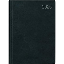 Zettler - Pocket Calendar 2025 Black, 10.2 x 14.2 cm, Pocket Planner with 192 Pages in Flexible Plastic Cover, 1 Week on 2 Pages, Daily and Week Counting and International Calendar