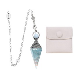 HINFHI 1 Piece Hexagonal Cone Pendant Pendant, 1 Piece Snap Jewelry Bag, Aura Healing Stone Pendant, Classic Retro, Creative Gem Gift.