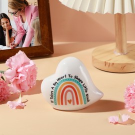 Titanape Teacher Gifts for Women Rainbow Heart Keepsake Gift, Thank You Teacher Gifts Graduation Retirement Gifts for Teacher