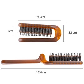 Pack of 2 Folding Foldable Hair Brush, Folding Pocket Hair Brush, Mini Hair Comb with Boar Bristles, Bristle Foldable Hair Brush, Travel Size Hair Massage Comb for Travel Bag, Women, Men, Children