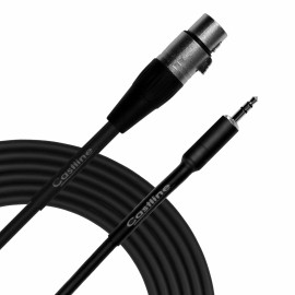 Castline Silver XLR Female to 3.5mm TRS Stereo to Mono Summing Cable Mogami 2582 - 25 ft