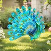 Autodaya 27.5" Tall Metal Peacock Garden Statue - Handmade, 3D