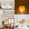 Natural Wicker Chandelier Bamboo Lamp Shade for Pendant Light-Light Fixtures