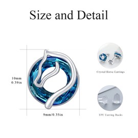 Horse Earrings 925 Sterling Silver Girls Horse Stud Earrings Horse Jewellery Animal Earrings Hypoallergenic Jewellery Gifts for Women, Sterling Silver