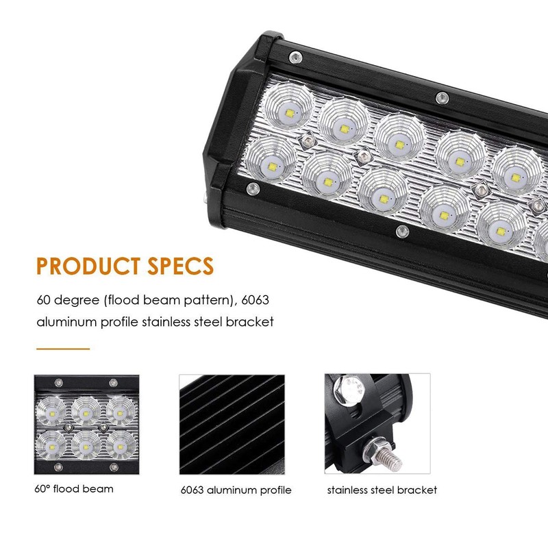 Auxbeam LED Light Bar 7Inch 36W Flood Led Off Road