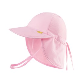 FURTALK Baby Sun Hat Summer Beach Hat UPF 50+ Adjustable Soft Baby Swim Hat with Neck Flap Pink