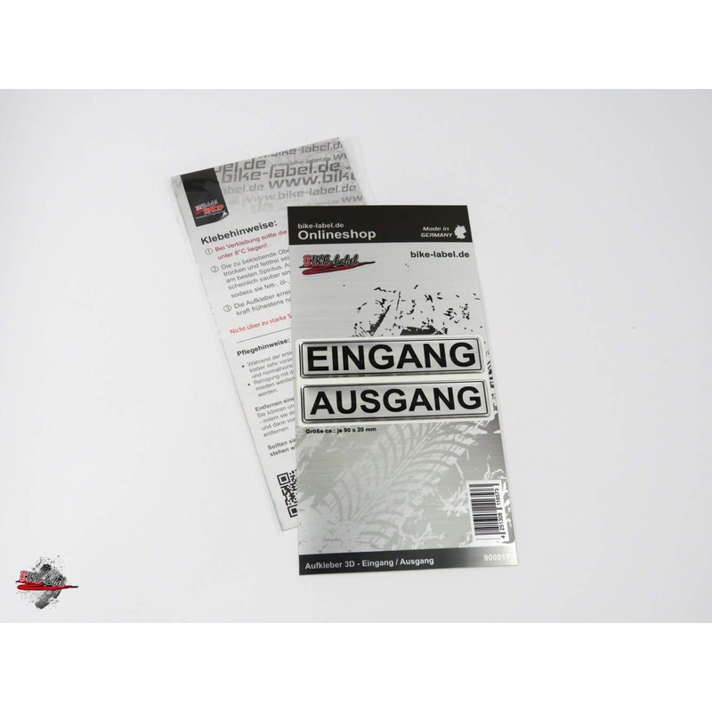 BIKE-label 900017 3D Sticker Aluminium Look Notice Door Sign Entrance