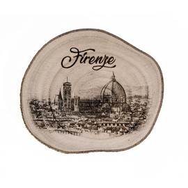 Magnet, Magnet, Hediye, Floransa İtalya 6,5 x 7,5 cm, Santa Maria del Fiore Katedrali (Oriello) Ahşap Gövde Dilimi Üzerinde Dekoratif Hatıra