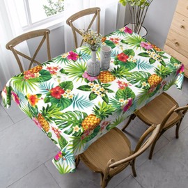 mutakin Tropical Hawaiian Tablecloth Rectangle Table Cloth Washable Table Cover for Decoration Kitchen Dining Room 60x90 Inch