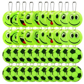 CBLDF Pack of 40 Reflectors Pendants, Reflectors Children's School Bag, Key Fob Football, Suitable for School Bags, Pets, Cycling and Hiking