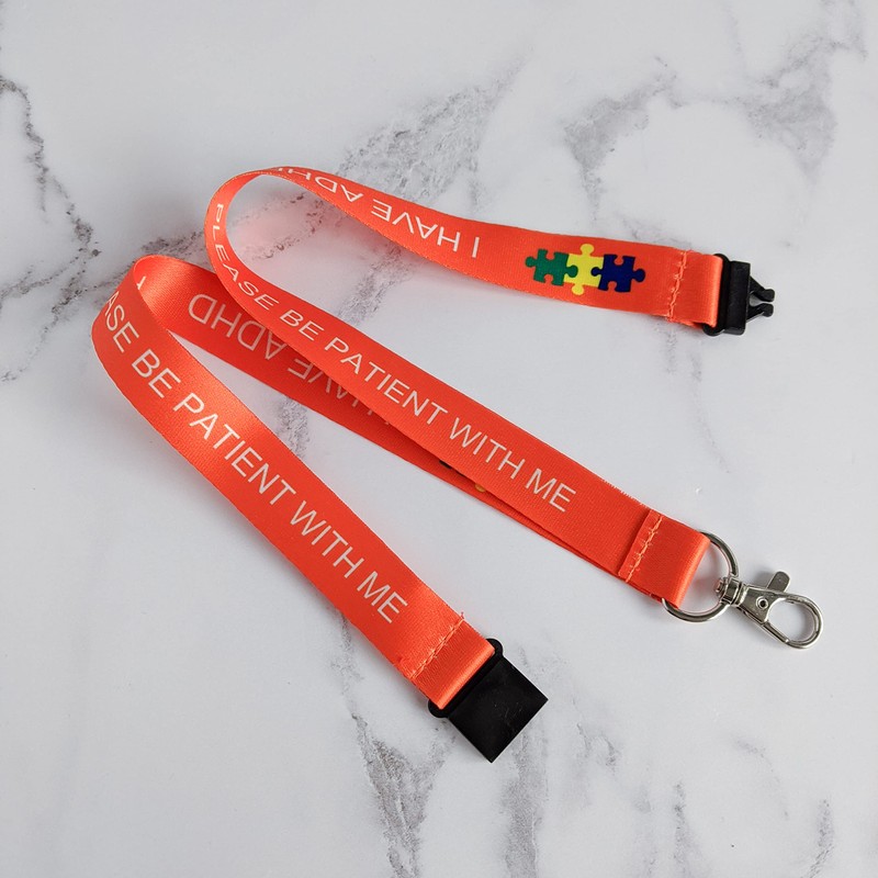 Children's 'I Have ADHD' Lanyards ADHD Awareness Kids Holiday Travelling
