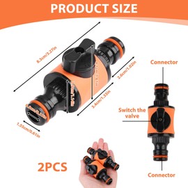 2PCS Quick Release In-Line Shut off Valve Kit,Quick Connect Coupler Garden Hose Connectors Double Male Hose Pipe Joiner Connector for Hozelock Fittings Pipe Tube Connections