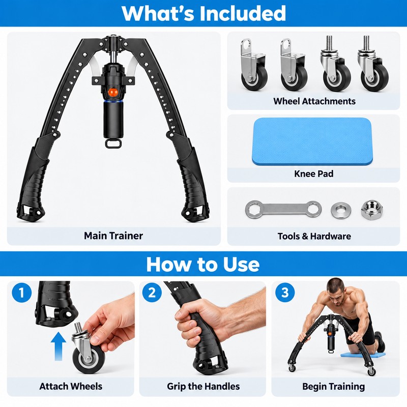 Hydraulic Twister Arm Trainer for Home Workouts – 3-in-1 Chest,