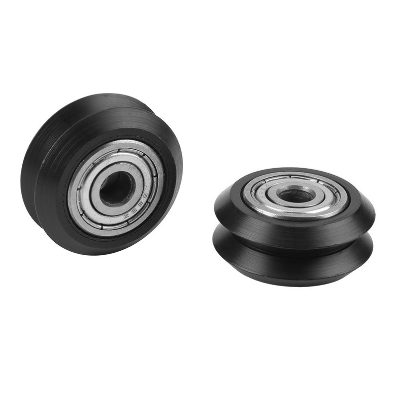 Oumefar Pack of 10 Deep Groove Pulley Pulley Metal V-Rail