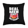 Real Men Eat Nectarines Vegan Vegetarian Dietitian Throw Pillow