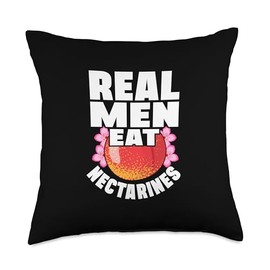 Real Men Eat Nectarines Vegan Vegetarian Dietitian Throw Pillow
