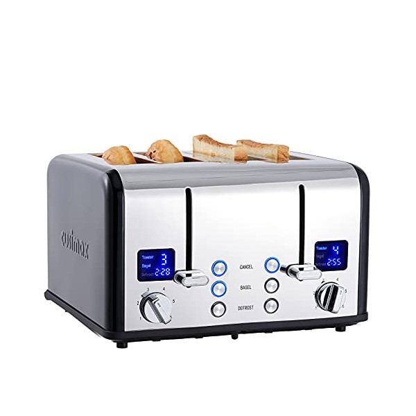 CUSIMAX 4 Slice Toaster, Ultra-Clear LED Display & Extra Wide