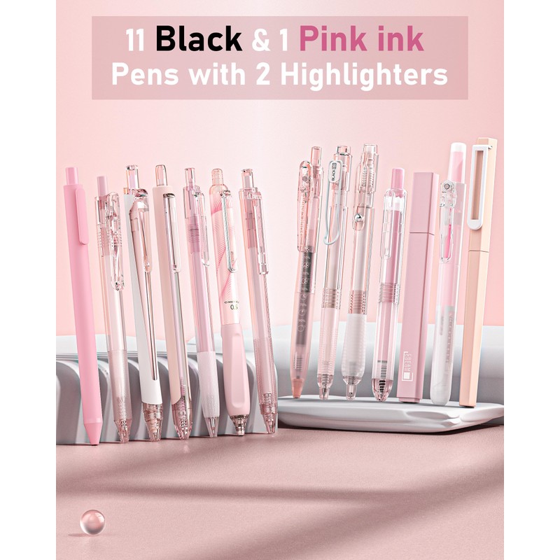 Four Candies Writing Ink Pens with Black & Pink Ink