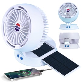 Estensoe Rechargeable Camping Fan with Light - USB/Battery Operated Fans with Remote