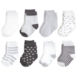Touched by Nature Baby Organic Cotton Socks, Charcoal Stars, 12-24 Months