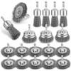 Pylevemv 19Pcs Professional Wire Wheel Brush, Carbon Steel Wire Cup