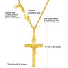 LIFETIME JEWELRY INRI Crucifix 24k Gold Plated Cross Necklace for