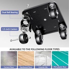 KEDSUM 1500LBS Furniture Movers with Wheels, Furniture Dolly, Removeable Baffle Heavy Duty Dolly, Carbon Steel Panel Movers, Furniture Lift Tool Set Used for Refrigerator, Sofa, Pool Table, Cabinet