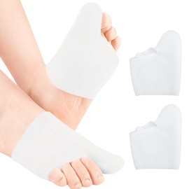 2 Pack Gel Big Toe Cap & Metatarsal Sleeves -Large White Bunion Cushions & Protectors for Men & Women - Relieve Bunion Pain,Prevent Corns,Calluses,Blisters & Ingrown Toenails - Comfortable & Reusable