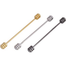 3PCS Copper Collar Bar Shirt Tie Necktie Pins Clip Clasp Lapel Stick Brooch Barbell Screw Cravat Pin