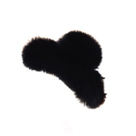 Avance Hair Clip Fur Hair Claw Cute Adult Popular Hair Accessory for Women Pink Beige Black White (Black)