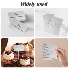 Blank Business Cards, Pack of 50 Metal Cards 8.6 x 5.4 cm, Stainless Steel Plate Thickness 0.21 mm, Metal Business Cards, Laser Material, Silver-Coloured Laser Engraved Business Card for Business