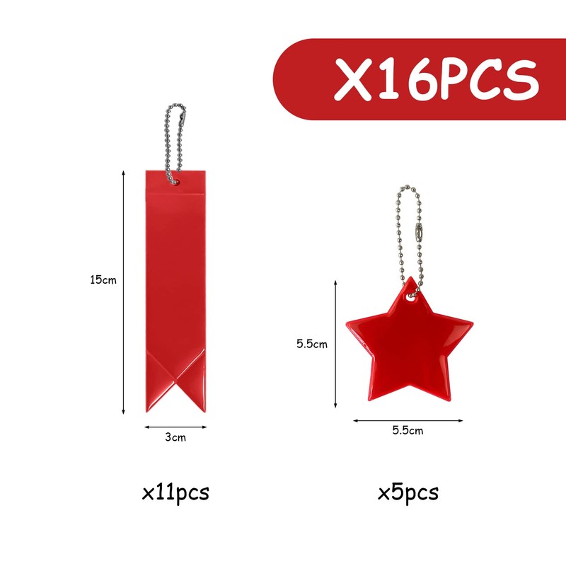 NINVVS 16-Piece set of 2 Kind Reflective Pendants, Safety Reflective