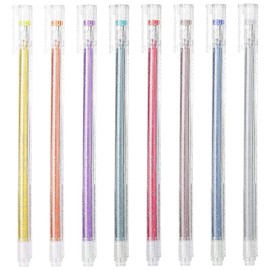 Barlone Pack of 8 Glitter Gel Pens, Colourful Glitter Pens, Gel Pens Set, Glitter Gel Pens for Adults and Children for Marking, Drawing, Writing