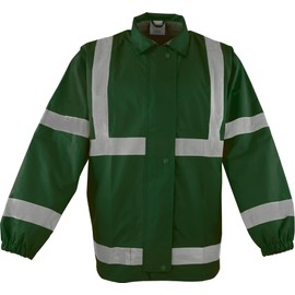 Ironwear 9571 Safety Rain Jacket with Reflective Tape (US, Alpha, X-Large, Regular, Regular, Green)