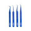 4 Pcs Fiber Tip Eyelash Extension Tweezer Professional Diamond Grip
