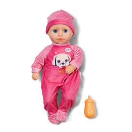 BABY born Anna with Pink Romper, Soft 36 cm Baby Doll with Fabric Body and Sleeping Eyes Including Bottle