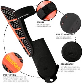 BenKen Soccer Shin Guards with Calf Protection and Ankle Sleeve - Breathable Material for Kids Teenagers and Youth