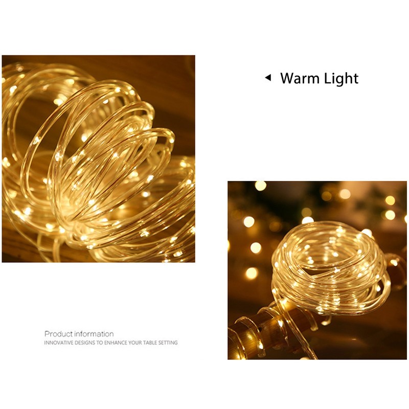Solar Rope String Lights Waterproof High Brightness LED Solar String