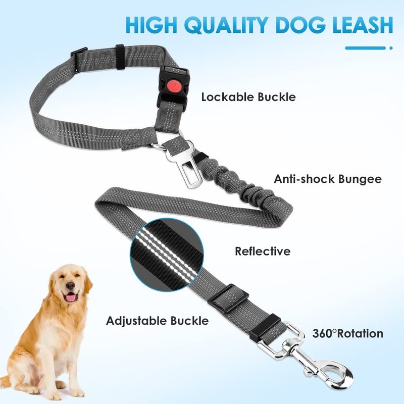 SlowTon Dog Seat Belt for Car, 2 Pack Dog Car