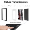 Fkvat 4x4 Picture Frame Set of 4, Matted Black Simple