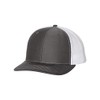 RICHARDSON 112 Mesh Back Trucker Cap Snapback Hat, Charcoal/White