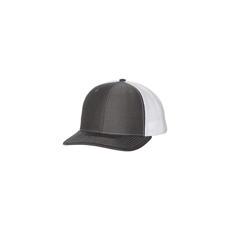 RICHARDSON 112 Mesh Back Trucker Cap Snapback Hat, Charcoal/White