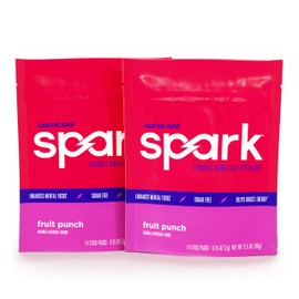 AdvoCare Spark Vitamin & Amino Acid Supplement - Focus & Energy Drink Powder Mix with Vitamin A, B-6, C & E - Also Includes L-Carnitine & L-Tyrosine - Fruit Punch, 14 Stick Packs, 2 Pack