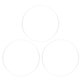 Ideen mit Herz Metal Rings for Crafts, Pack of 3, 3 mm Thick, Diameter 20 cm, Wire Rings Made of Iron, Ideal for Dream Catchers, Macrame, Dried Flowers, Wall Decoration (White)