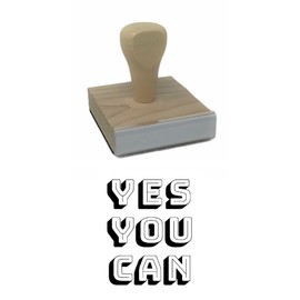 Infusion Yes You Can Rubber Stamp, 2 X 2'' Wood Stamp
